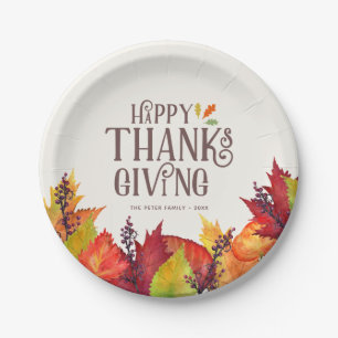 Assiettes En Carton Couleur de l'automne   Thanksgiving 
