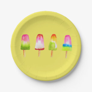 Assiettes En Carton Couleur d'eau d'été de la glace de Popsicle