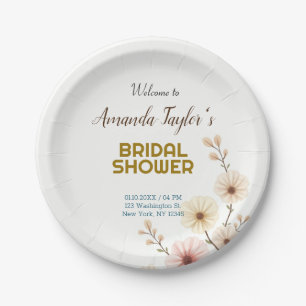 Assiettes En Carton Couleur Or Blanc Minimaliste Douche nuptiale