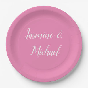 Assiettes En Carton Couleur rose minimaliste moderne professionnelle