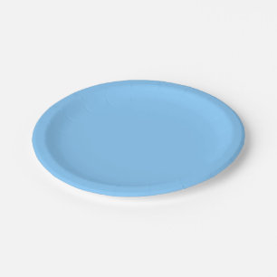 Assiettes En Carton Couleur solide : bleu ciel