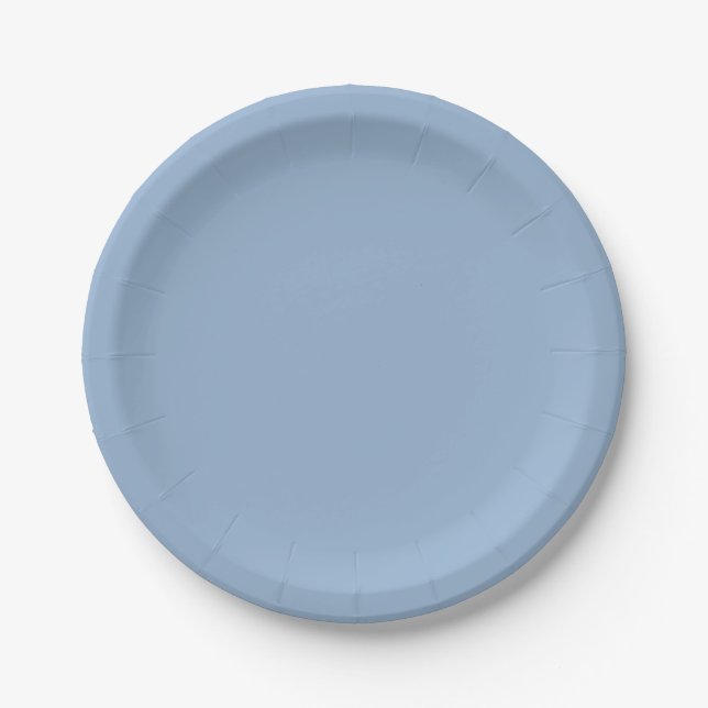 Assiettes En Carton Couleur solide bleu poudré clair (Devant)