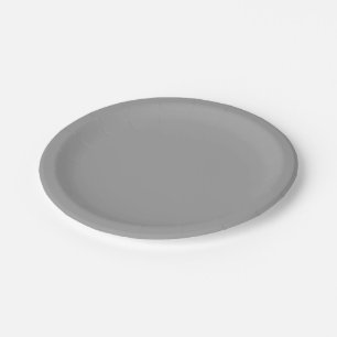 Assiettes En Carton Couleur solide : gris foncé