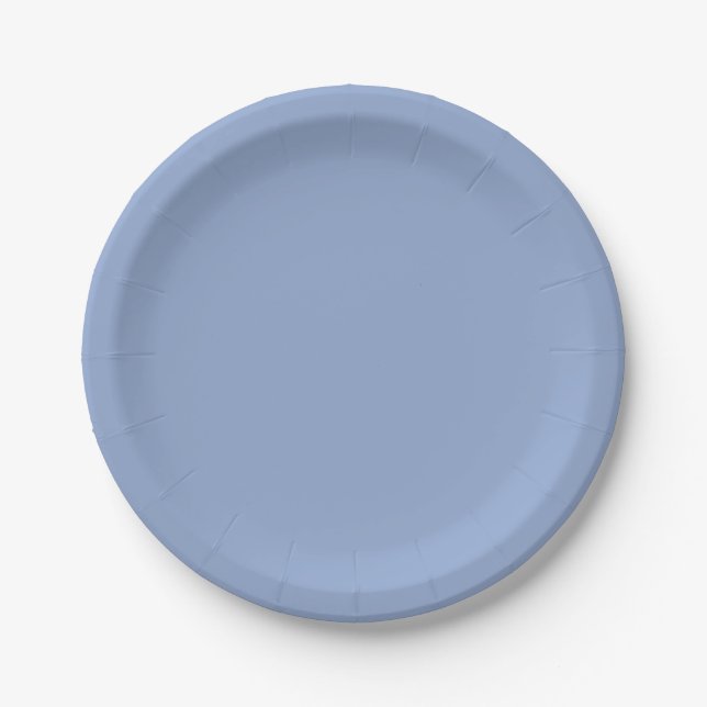 Assiettes En Carton Couleur solide moderne bleu Sérénité (Devant)