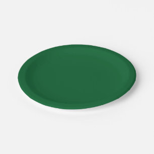 Assiettes En Carton Couleur solide : vert forêt