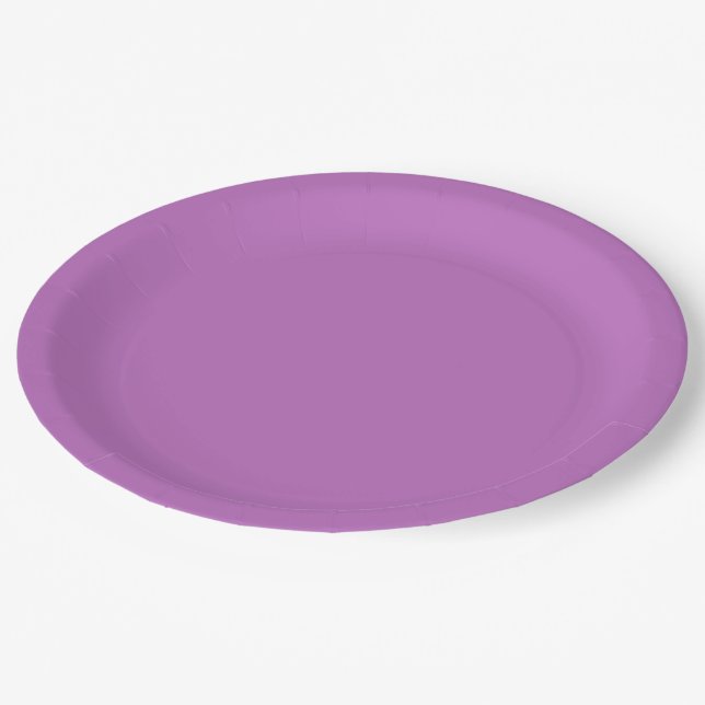 Assiettes En Carton Couleur violet violet solide (Angle)
