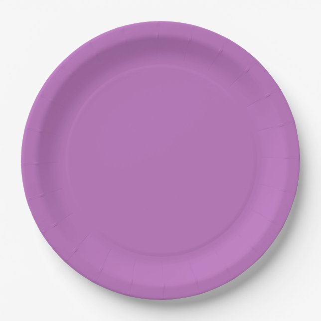 Assiettes En Carton Couleur violet violet solide (Devant)