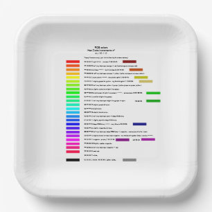 Assiettes En Carton Couleurs de code hexadécimal RVB par incréments de