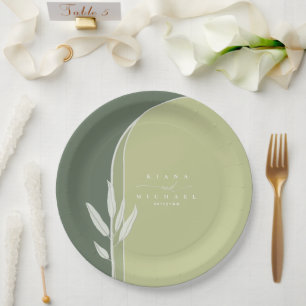 Assiettes En Carton Couleurs Eucalyptus Mariage Vert ID901