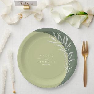 Assiettes En Carton Couleurs Eucalyptus Mariage Vert ID901