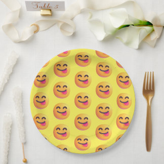 Assiettes En Carton Couleurs personnalisées Visage Savourer nourriture