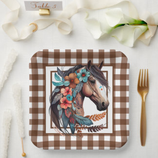 Assiettes En Carton Country Horse