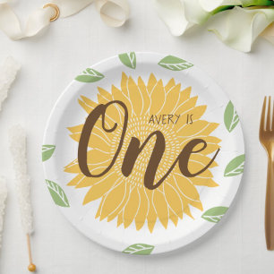 Assiettes En Carton Country Sunflower Baby's 1st Birthday