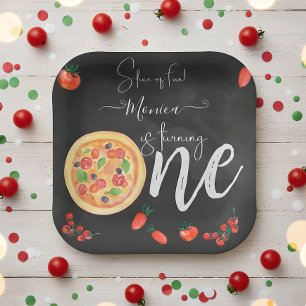 Assiettes En Carton Coupe de plaisir, premier anniversaire de pizza