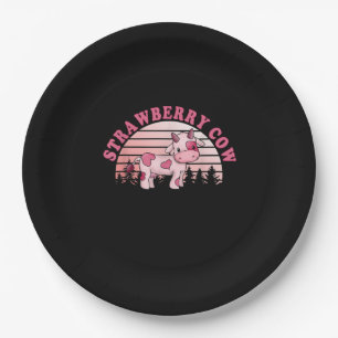 Assiettes En Carton Coupe de vache aux fraises