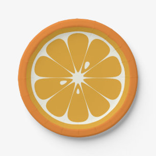 Assiettes En Carton Coupe orange