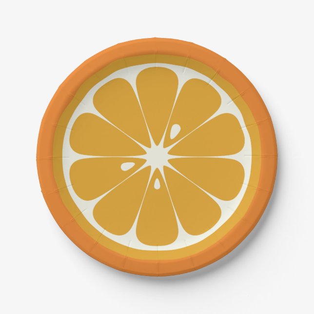 Assiettes En Carton Coupe orange (Devant)