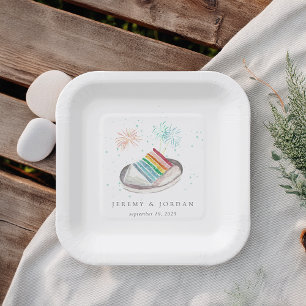 Assiettes En Carton Couple d'amour personnalisé