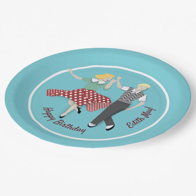 Assiettes En Carton Couple de danse (Angle)