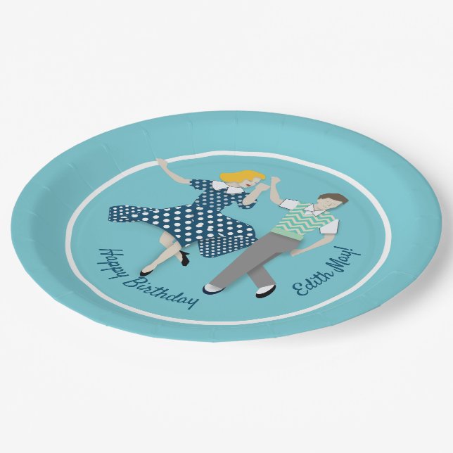 Assiettes En Carton Couple de danse (Angle)