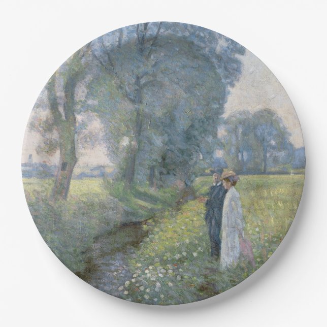 Assiettes En Carton Couple engagé (Mariage et mariage) (Fiançailles) (Devant)