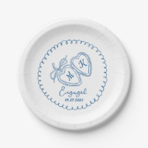 Couple marié fantaisiste Cœurs bleus Doodle tendan