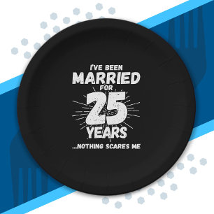 Assiettes En Carton Couples mariés 25 ans drôle 25ème anniversaire