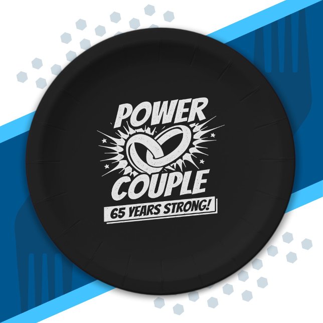 Assiettes En Carton Couples mariés 65e Anniversaire Fort de 65 ans (Créateur téléchargé)