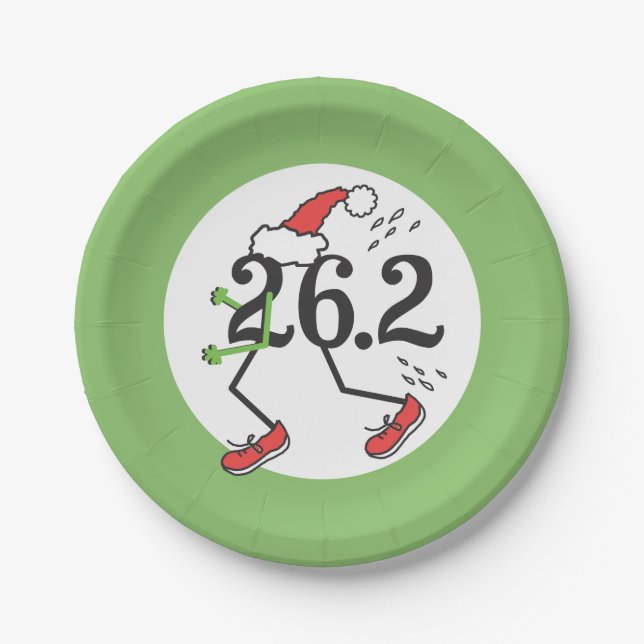 Assiettes En Carton Coureur 26.2 Marathoner © Noël (Devant)