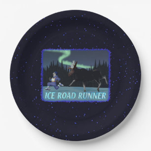 Assiettes En Carton Coureur de route sur glace