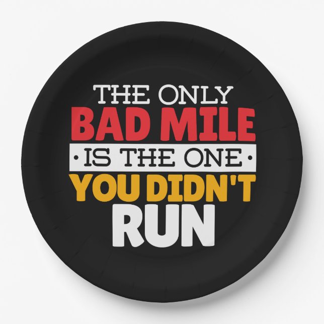 Assiettes En Carton Coureur - Drôle Mille Mille À Courir Citation (Devant)