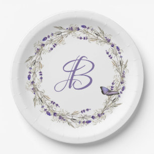 Assiettes En Carton Couronne Anniversaire De Lavande Avec Monogramme
