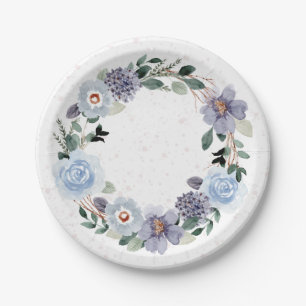 Assiettes En Carton Couronne aquarelle florale
