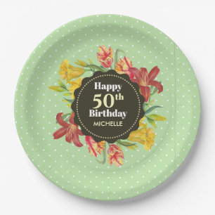Assiettes En Carton Couronne de fleurs printanières lumineuses pour an