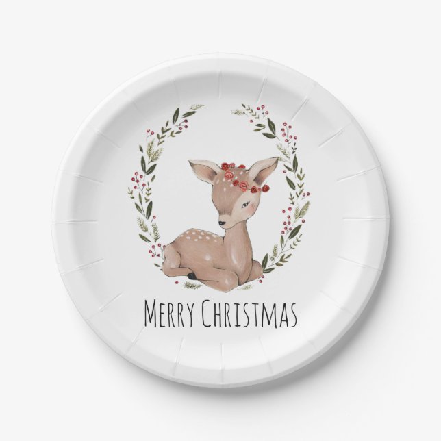 Assiettes En Carton Couronne de Noël (Devant)