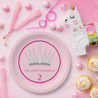 Assiettes En Carton Couronne de princesse royale d'anniversaire