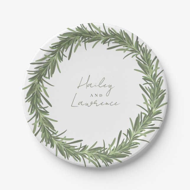 Assiettes En Carton Couronne de romarin sur mesure (Devant)