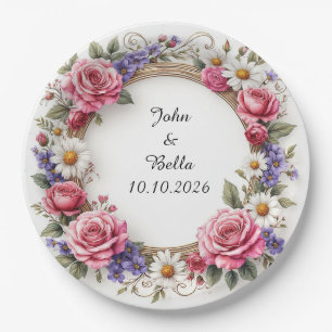 Assiettes En Carton Couronne décorative florale