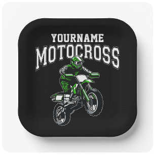 Assiettes En Carton Course Motocross Dirt Bike Rider personnalisée