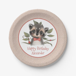 Assiettes En Carton Courte Woodland Raccoon Boy's Birthday Party