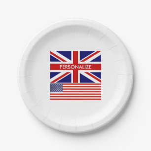 Assiettes En Carton Coutume britannique américaine anglaise de drapeau