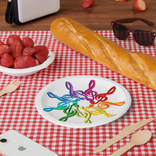 Assiettes En Carton Couvercles En Arbre Dans Une Plaque En Papier Moti