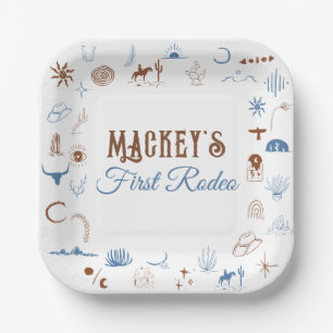 Assiettes En Carton Cow-boy Rodéo Premier Anniversaire Far West
