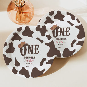 Assiettes En Carton Cowboy Casquette ONE Premier Rodéo 1ère fête d'ann