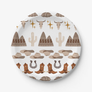 Assiettes En Carton Cowboy Western Wild West Parti