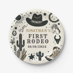 Assiettes En Carton Cowboy Wild Western Premier Rodéo Premier annivers