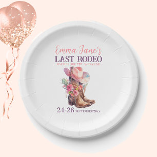 Assiettes En Carton Cowgirl Dernier Rodéo Rose Enterrement de Vie de J
