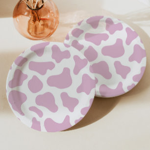 Assiettes En Carton Cowgirl Impression de vache Far West Western Rodeo