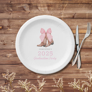 Assiettes En Carton Cowgirl occidentale rose mignonne 2025 Graduation 