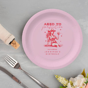 Assiettes En Carton Cowgirl rose vieilli à la perfection fête d'annive